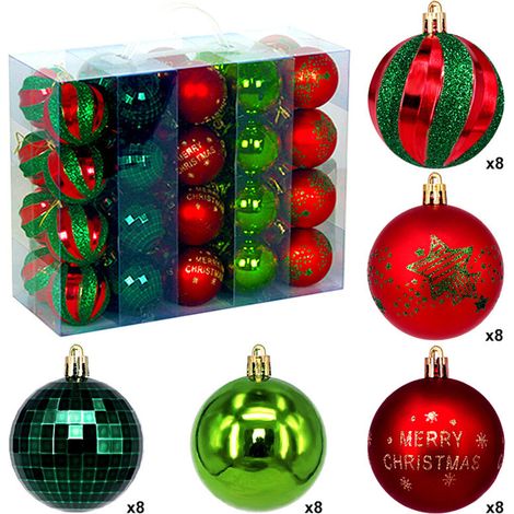 Boules d'ornement en plastique pour Festival, motif Unique-7