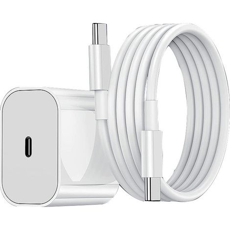 Chargeur pour iPhone 15/iPhone 16/iPhone 17 + câble de données de 2 mètres, chargeur rapide, USB-C vers USB-C (1/2)