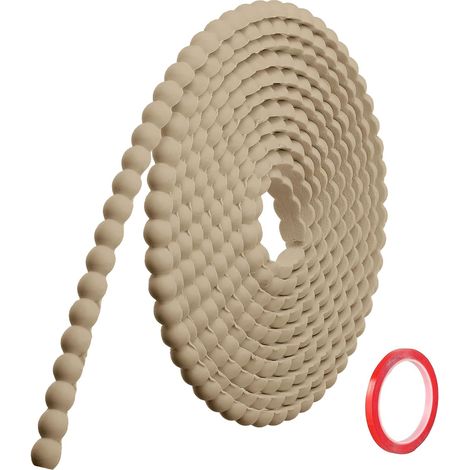 Wood Colour Adhesive Decorative Wall Moulding (3 m x 10 mm) Flexible PVC Moulding with 3D Pearl Edging, Water Repellent and Paint Finish for Wall, Mirror Frame and Edges (1/5)