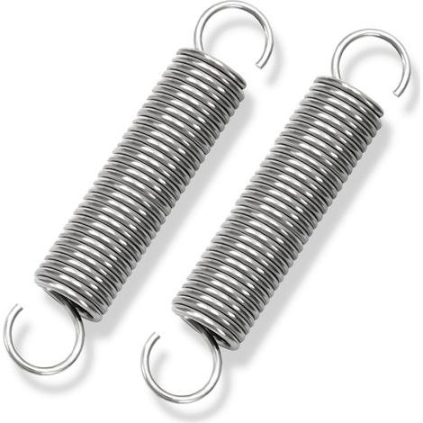 90mm Tension Spring with Hooks, Stainless Steel Springs, 2mm Wire Diameter, 16mm Outer Diameter, 8.8KG Force, 2 Pieces (1/5)