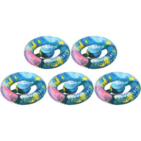 Lot de 5 anneaux de gymnastique des doigts en silicone imprimé, outil anti-stress pour rééducation et entraînement à la maison, motif ciel étoilé (1/5)