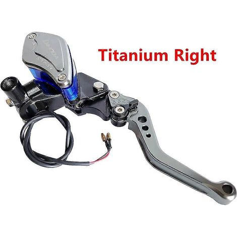 1 pièce - Maître-cylindre de frein et d'embrayage hydraulique pour guidon de moto 22 mm (7/8") - Compatible Yamaha, Kawasaki, Suzuki et Honda - Titane (côté droit)