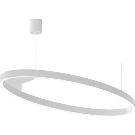 Criseide S/1G Suspension Led Oval 100W 5300Lm 3000K Dimmable Aluminium Blanc Satiné - Gealuce (1/3)