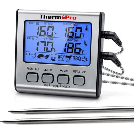 Termómetro para alimentos ThermoPro TP-17 con 2 sondas