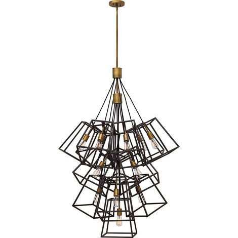 Elstead Fulton - Grand lustre à 13 ampoules à suspension en grappe, bronze (1/5)