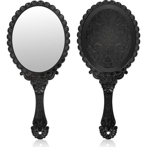 Miroir De Poche - Miroir À Main Vintage Avec Fleur En Relief - Pour Maquillage Et Retouche Personnelle - 1 Pièce (1/5)