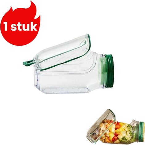 Saladier monobloc en plastique étanche - Bol à salade transparent avec couvercle (1/5)