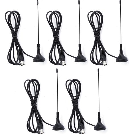 (5Pcs/Set) Antenne TV Numérique Haute Performance DVB‑T/HDTV 1080P, Antenne Intérieure VHF/UHF 5dBi avec Ventouses (1/5)