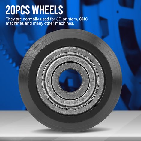 20 poulies à gorge en V, alésage de 5 mm, roulement 625, accessoires pour imprimante 3D CNC (1/5)