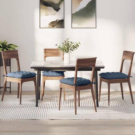 Sitzkissen 4 pcs Blau 40 x 40 x 6 cm Cordstoff