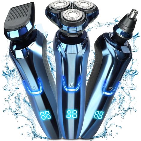 Cordless Electric Shaver IPX7 Waterproof for Men, 120 Minute Shaving with Precision Trimmer, Nose Hair Trimmer, LED Display, Travel Lock (1/5)