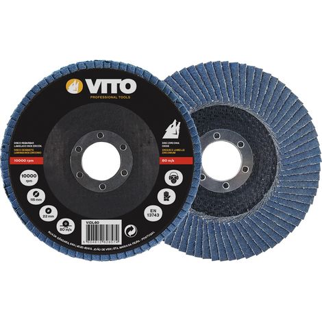 Disque à lamelle Diamètre 115 mm Alésage 22,5 mm G120 zirconium VITO
