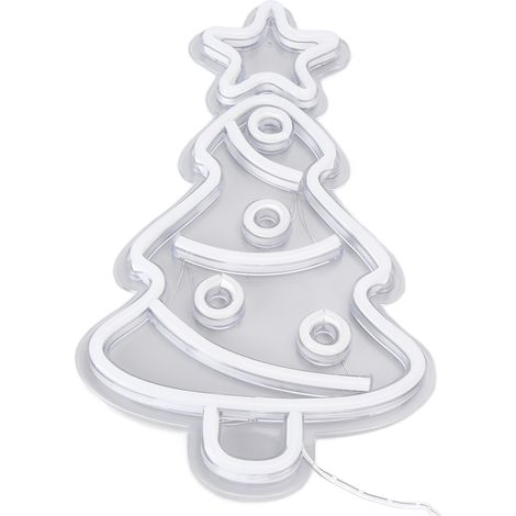 Décoration murale lumineuse LED néon sapin de Noël pour chambre d'enfant ou fête d'anniversaire (1/5)