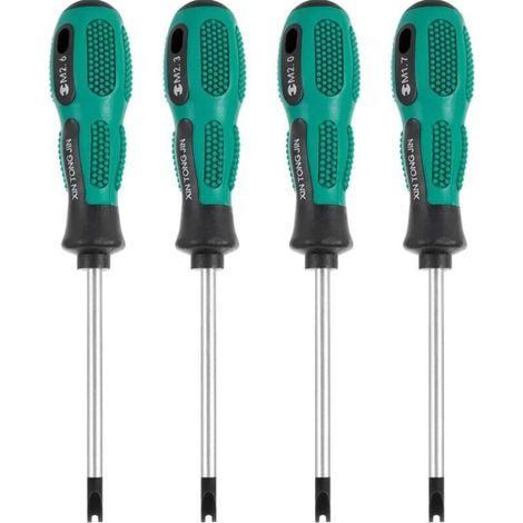 4pcs / Set Tournevis Embouts de Tournevis U Fourche magnétique vis rainurée conducteur CR-V Multi Function Tool Kit Main (1/5)