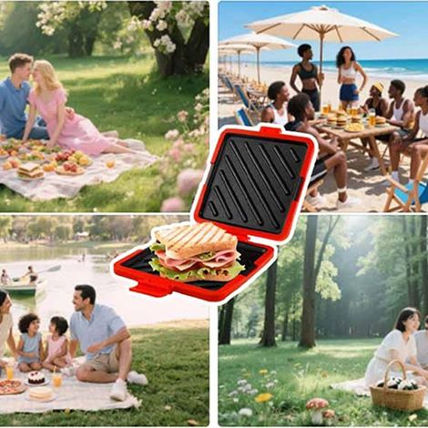 Grille-Pain Micro-Ondes Gril à Sandwich Micro-Ondes avec (1/4)