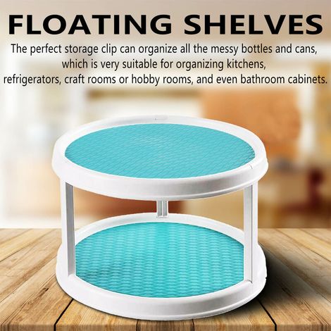 Plateau de bureau rotatif bleu en plastique usage quotidien (1/4)