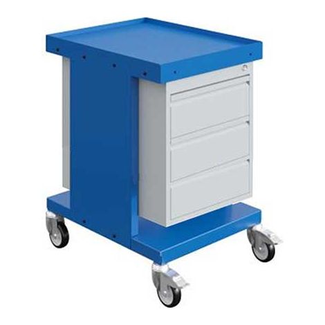 Chariot établi bleu industriel - 3 Tiroirs - Charge max 150kg - W020070024-BI (1/4)