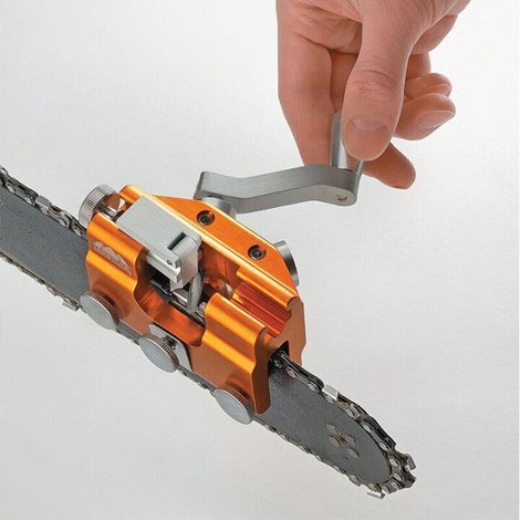 THSINDE Gabarit d'affûtage de tronçonneuse, affûteur de tronçonneuse à main portable, fait de mèches en carbure, affûteur de tronçonneuse de luxe pour jardinier bûcherons A (1/4)