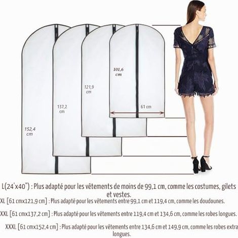 housses de vêtements anti mites transparente Résiste à l'humidité Peut être utilisé pour protéger les robes, les manteaux, les costu (1/4)