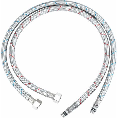 YMYNY 2 Pièces Tuyau Flexible, 60 CM/23.6 Inch Tuyaux de Raccordement Flexibles Robinets G3/8 x M10 Tuyau, Tressé Acier Inoxydable Flexible Robinet Rallonge Lavabo Tubes pour Cuisine Lavabo Salle de B (1/4)