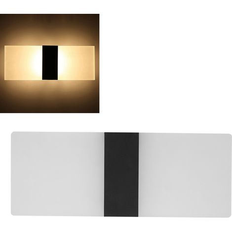 Applique murale LED acrylique pour chambre intérieure, lampe de chevet (lumière chaude et noir L) (1/5)
