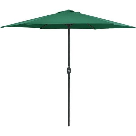 Parasol de jardin avec mât en aluminium 270 x 246 cm vert (1/5)