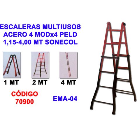 Mehrzweck-Stahlleiter 4 Module 4 Stufen 1,15-4,00 EMA-04N SONECOL