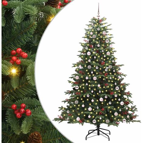 Sapin de Noël  Arbre de Noël artificiel Vert 240 cm PVC, métal et plastique (1/5)