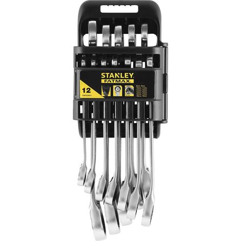 Set di 12 chiavi combinate Stanley con cricchetto (1/4)