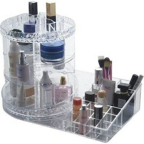 Cleafe - Organizer 2in1 Trasparente Crilex Per Gioielli Trucchi Cosmetici Make-up 59070 - (1/2)