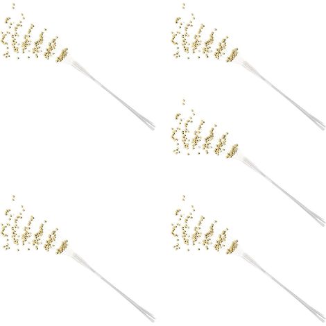 50 Pièces Branches de Perles Dorées 4mm en Plastique Faciles à Modeler pour Bouquets et Décorations de Sapin de Noël Élégantes (1/5)