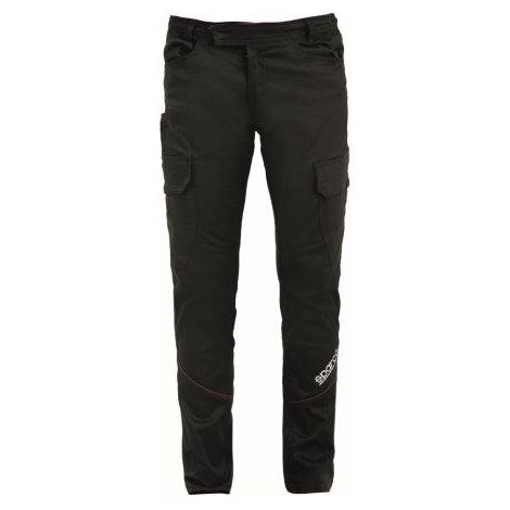 Sparco Boston pantalone tecnico base cargo da lavoro Tg.XXL multitasche nero in cotone canvas elasticizzato con inserti imbottiti sulle ginocchia Nero XXL (1/3)