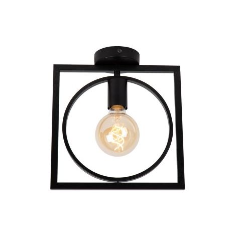 Plafoniera vintage in metallo nera Lucide SUUS E27 40W