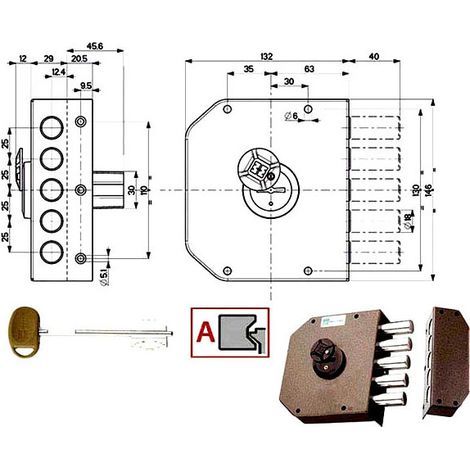 Cerradura Sic.Semplice Dx Dm 20500 Mottura