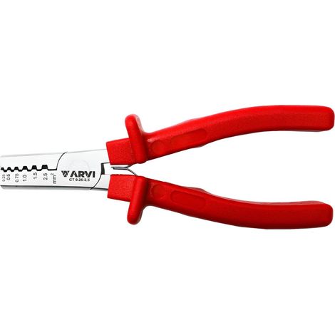 Ct-0.25-2.5 Pince à Sertir Les Embouts De Câblage 0,25mm² à 2,5mm² - Longueur 142mm - Arvi