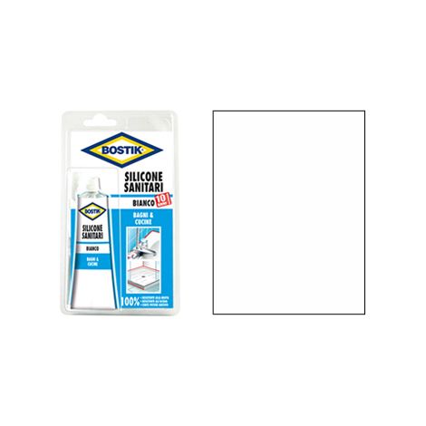 SILICONE ACETICO SANITARI IN TUBETTO BOSTIK - BIANCO ML 60- 12 pezzi