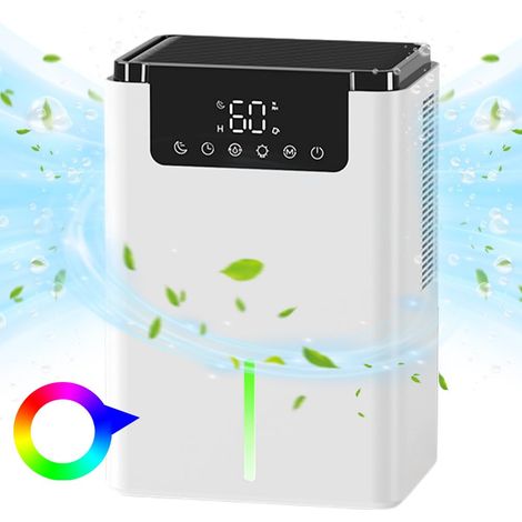 Elektrischer Luftentfeuchter, 2500 ml Anti-Schimmel-Luftentfeuchter, leiser Luftentfeuchter, mit Farb-LED, automatische Abschaltung, für Badezimmer, Schlafzimmer, Kleiderschrank