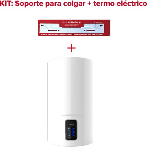 Termo eléctrico, Ariston, Lydos Wifi 100 litros + Soporte de pared Instafix, Clase Energetica B