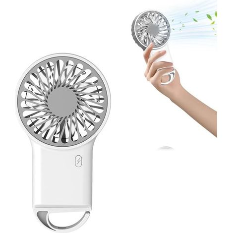 Mini ventilateur de poche portable avec fonction de chargement USB, 3 vitesses réglables, 2 (1/5)