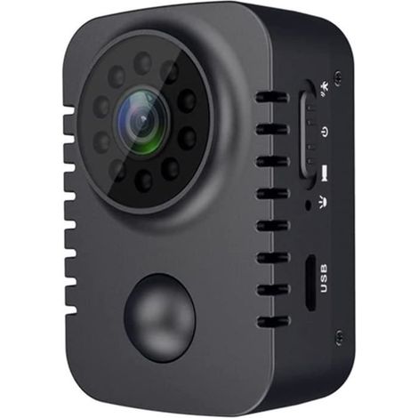 Caméra Espion Cachée Mini 1080P HD Portable avec Clip et Enregistrement Infrarouge - Noir (1/4)