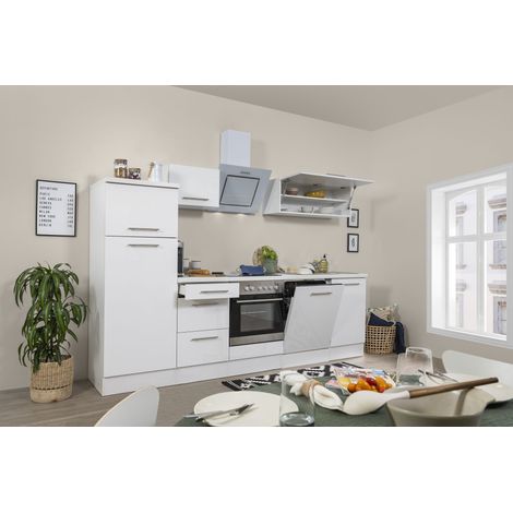 Cuisine Kitchenette Bloc cuisine blanc Amanda 280 cm Respekta Premium