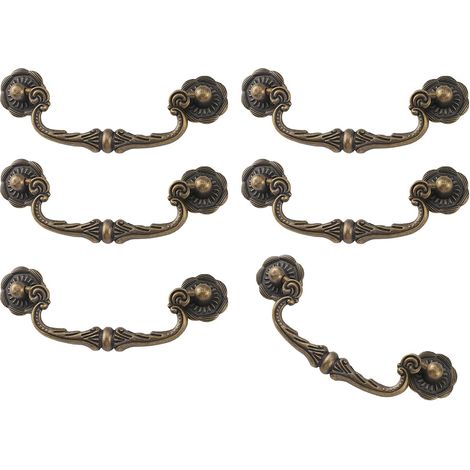 Poignées de tiroir en bronze antique, entraxe 86 mm, prise main (1/5)