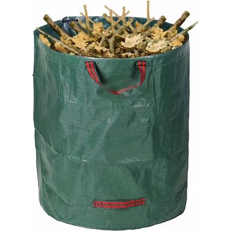 sacs à déchets de jardin très résistants, réutilisables de 120 l avec poignées, grand sac poubelle vert pour déchets de cour, débris, herbe, boutures (1/5)