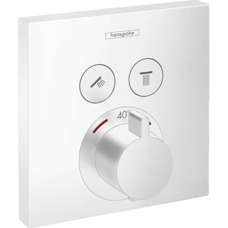 Thermostat encastré ShowerSelect ensemble prêt 2 consommateurs blanc mat (1/5)