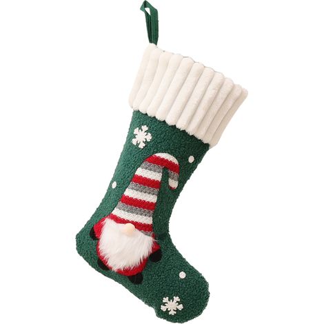 Bas vert pour arbre de noël, sac cadeau en tissu suspendu, décoration de maison pour fête de vacances d'hiver (1/5)