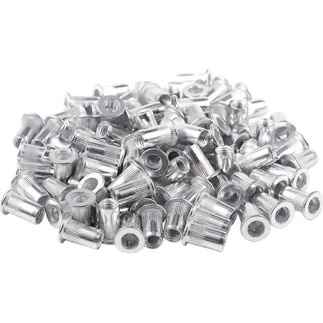 Écrous à sertir M5 en aluminium à tête plate, lot de 100 (1/5)
