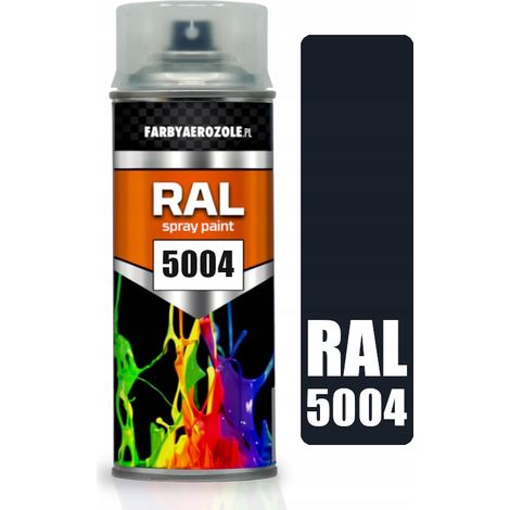 Vernis acrylique en aérosol RAL 5004 noir bleu 400 ml (1/2)