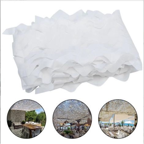 Toile d'Ombrage Ajourée Blanche 3x4m Protection Anti UV Ventilation OP (1/5)