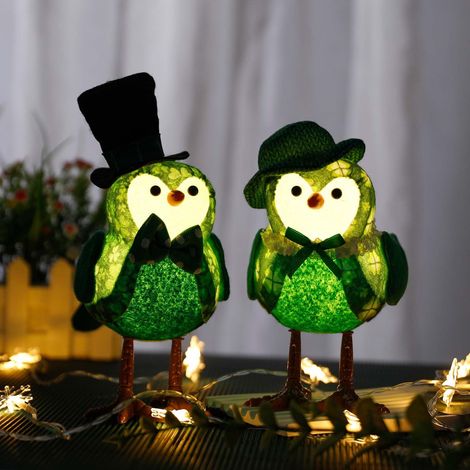 Oiseaux - Décoration Festive Saint-Patrick - Figurines en Tissu - Ornement de Table Intérieur - Lot de 1 (1/3)