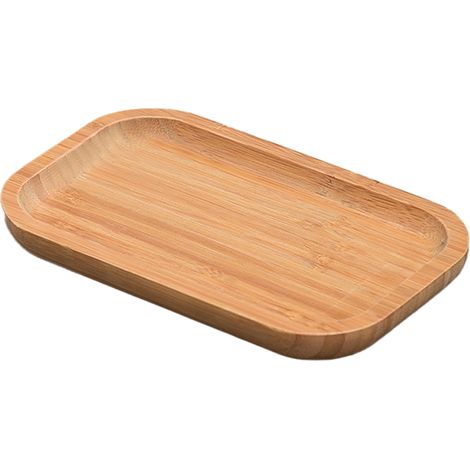 Plateau En Bambou - Rectangulaire - 30 X 20 X 3 Cm - Pour Salle De Bain Cuisine Salon Chambre - 1 Pièce (1/5)